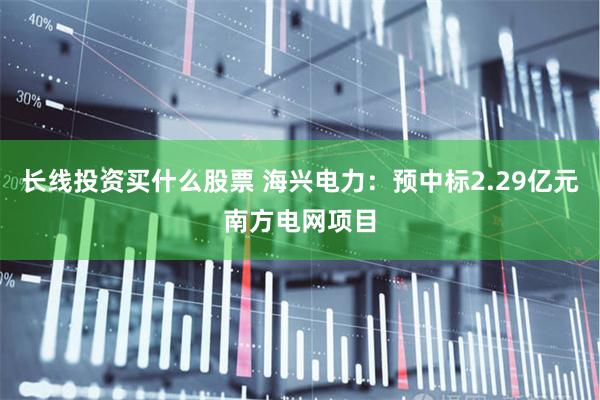 长线投资买什么股票 海兴电力：预中标2.29亿元南方电网