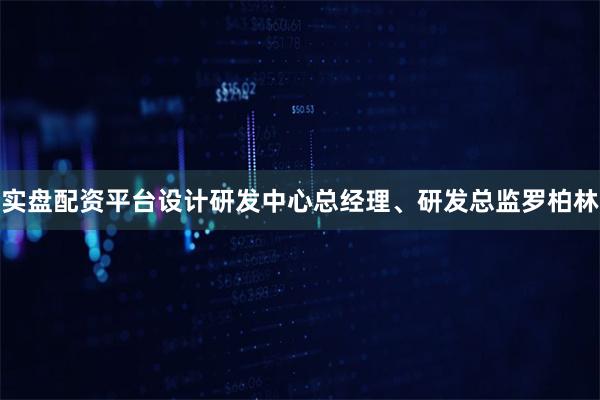 实盘配资平台设计研发中心总经理、研发总监罗柏林